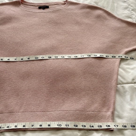 Quince Dolman Sweater Crew Cotton Cashmere Link Stitch Sugar Stone Sz M - Picture 14 of 16